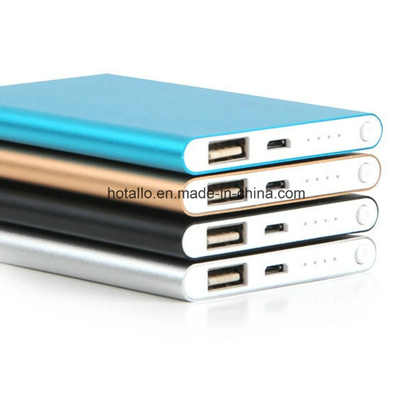 Portable Good Quality Large Capacity Thin Aluminum Power Bank 4000mAh