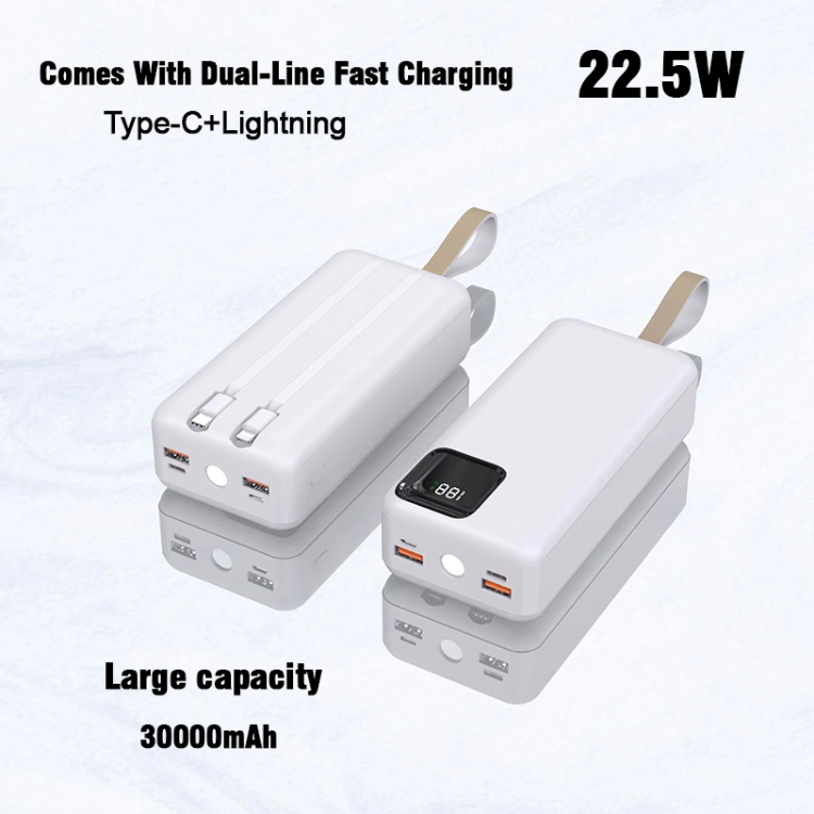 Large Capacity 30000mAh Outdoor Camping Power Bank with Flashlight Fast Charging Portable Power Station