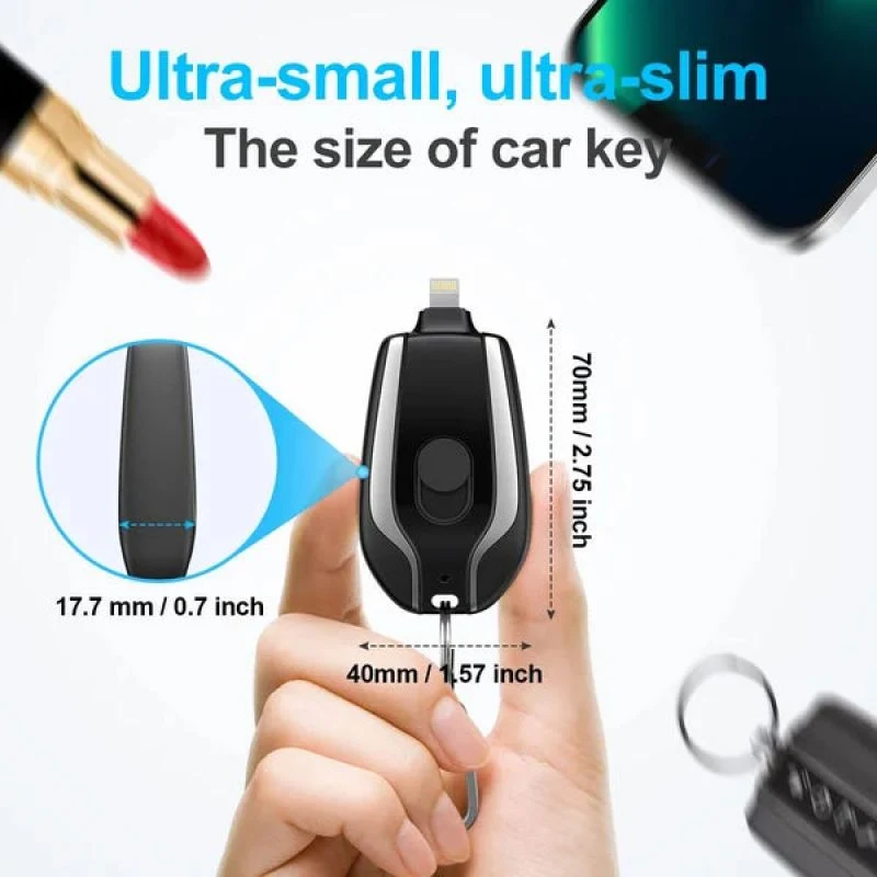 Keychain Portable Mini Power Emergency Power Bank for Apple Android