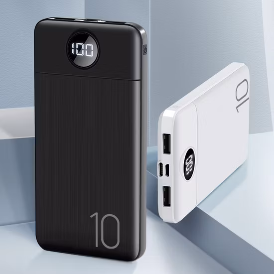 Display digital LED Transparente Carregamento rápido Power Bank 10000mAh