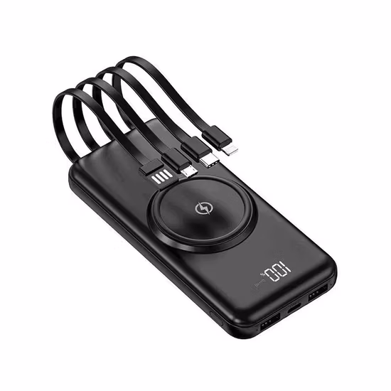 Novo Power Bank portátil de 10000 mAh, Display LCD de 4 linhas integrado, Carregamento sem fio Power Bank de grande capacidade móvel de fábrica